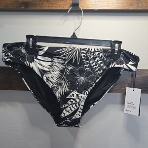 Knix Black and White Hibiscus Heat XL Nwt Classic Swim Bottoms